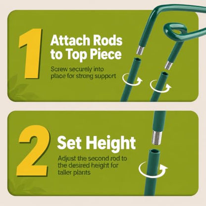 6 Pack Tall Plant Support Stakes – Peony Cages and Supports 10"W x 16"–32"H - size: 6 Pack (up to 32")