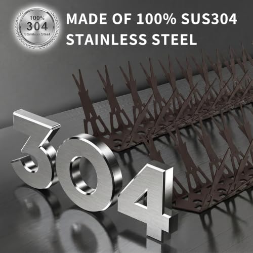 OFFO Bird Spikes for Outside, 304 Stainless Steel, 5 Pack 5 Ft, Brown - color: Brown