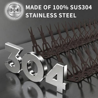 OFFO Bird Spikes for Outside, 304 Stainless Steel, 5 Pack 5 Ft, Brown - color: Brown