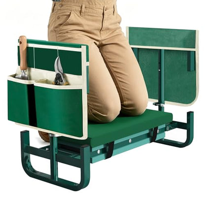 AUROPEAK Garden Kneeler and Seat, 7-Level Adjustable Stool with Handles