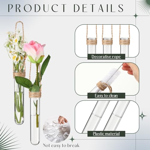 Baderke 12 Pack Plastic Hanging Propagation Station Tubes, Natural Color - color: Transparent