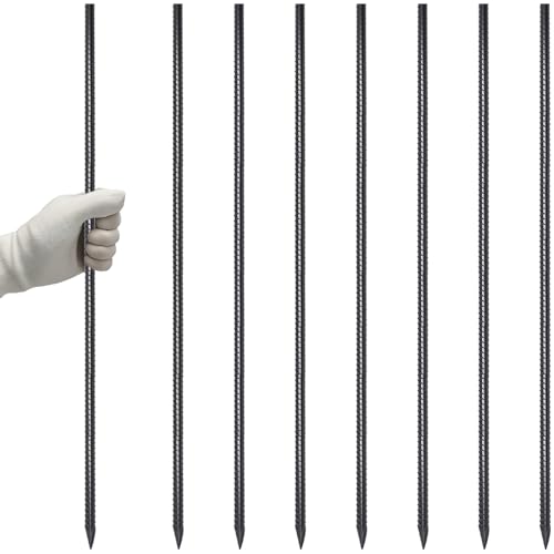VVOKGO Straight Rebar Stakes 36 Inch Ground Concrete Form Stakes Heavy Duty - color: I-36 Inch-Φ3/8"-Black, size: I-36 Inch-8 Pcs