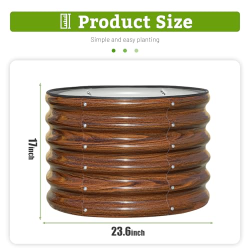 SnugNiture 2×2×1.5 FT 2 PCS Round Raised Garden Bed Outdoor,Brown - color: Brown, size: 2×2×1.5ft(2 Pack)
