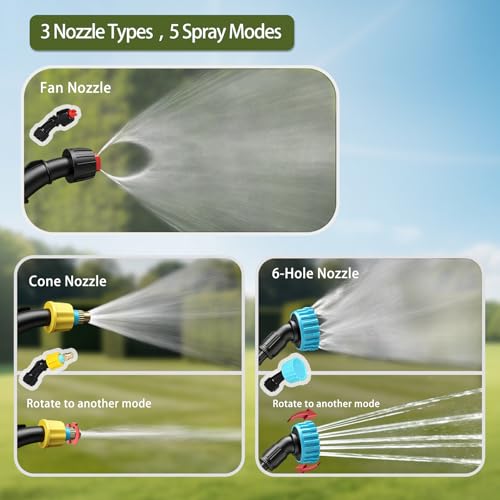 Battery Powered Garden Sprayer 2 Gallon, Upgrade Electric Sprayer with Waterproof Rechargeable Handle