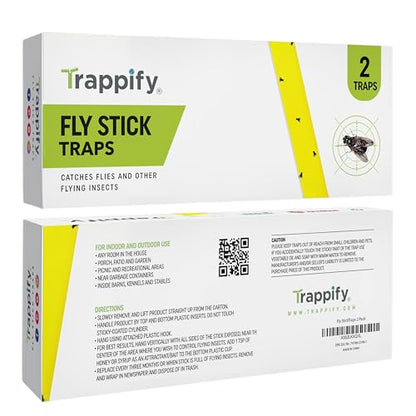 Trappify Hanging Fly Trap & Fruit Fly Traps for Indoors, Yellow, 2 Pack - size: Pack 2