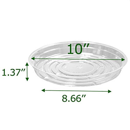 TRUEDAYS 10 Inch 5 Pack Clear Plant Saucers Flower Pot Tray Excellent for Indoor & Outdoor Plants - size: 5-Pack (10'' Only)
