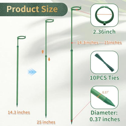 Telescoping Plant Stakes, 7Pcs 17.9IN to 42.3IN Adjustable Monstera Support - size: 25Inches 7Pack