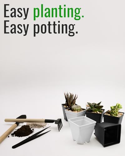 1.5-Inch Nursery Pots, Thick-Walled PP Plastic, for Home, Office & Garden, Seed Starting & Propagation (48, White) - color: White