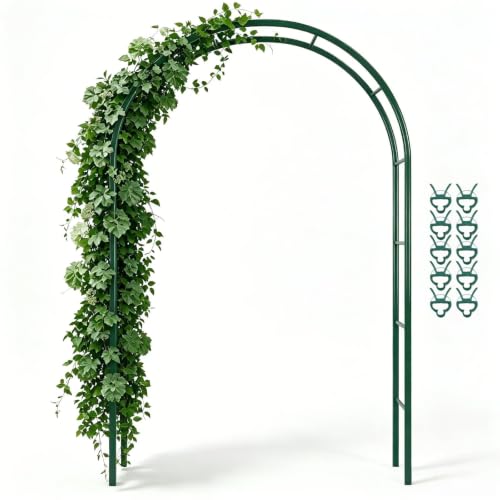 Thickened Metal Garden Arch, 16mm Rust-Resistant Archway for Climbing Plants, Dual Size Convertible Arbor for Wedding & Party & Garden Decoration - style: Thickened 16mm tube without base