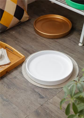 9 Inch Large Ceramic Saucer - Drainage Tray for Plant Pot (Matte White) - color: White, size: 9 Inch