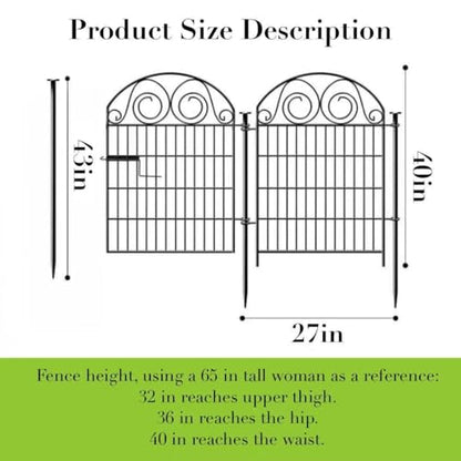Getlay Tall Garden Fence with Gate, 40 Inch(H) 20 Panels Total Length 43.7 Ft, Dog Fencing Outdoor for Yard, Dog Digging Fence Barrier, Decorative Fence for Garden│Patented - size: 40''(H)-20panels-43.7ft(L)