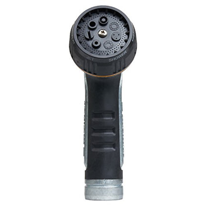Melnor XT Metal 7-Pattern Hose Nozzle: Rear Trigger, Slip-Resistant Grip - size: Multi-Pattern, style: Heavyweight Rear Trigger