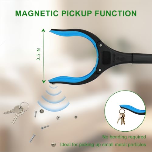 3 Pack Grabber Reacher Tool,2pc 32" Foldable Reacher Grabber Pickup Tool with Magnet and 360° Swivel Claw & 16" Stainless Steel Grabbers,Heavy Duty Trash Reacher for Seniors,Garden Nabber Picker - color: 3 Pack