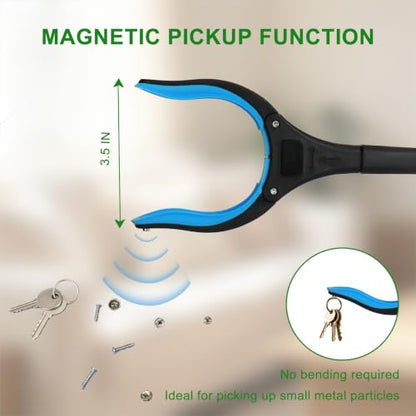 32" Grabber Reacher Tool,10 Pack Foldable Reacher Grabber Pickup Tool with 360° Rotating Jaw & Magnet,Trash Picker Upper Grabber,Lightweight & Durable Grabber for Seniors and All Users (10 Pack) - color: 11 Pack