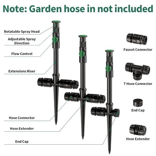 Multi-Adjustable Above Ground DIY Irrigation Sprinkler System - color: 3Pack