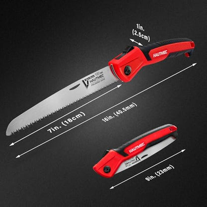 HAUTMEC 7" Folding Pruning Hand Saw for Tree, Garden & Camping