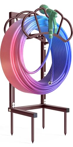 Qatsrin Garden Hose Holder Holds 160ft, Rustproof Water Hose Storage Bronze - color: Bronze