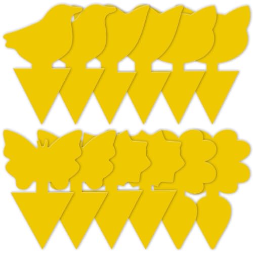 Dual-Sided Yellow Sticky Traps for Insect Monitoring – 24 Pack Plant Sticky Cards for Fungus Gnats, Whiteflies & Aphids, Non-Toxic IPM Traps for Indoor & Outdoor Plants - size: 24Packs