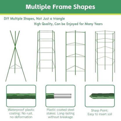Riare 6 Pack 4 FT Tomato Cages for Garden, Heavy Duty Tomato Trellis - color: 6Pack, size: 48Inches