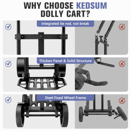 KEDSUM Plant Dolly Cart, 300LBS Foldable Heavy Duty Plant Caddy with Wheels