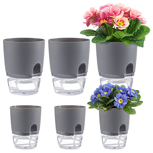 Aulock 6 pcs Self Watering Plant Pots for African Violet, 4.1/3.2 in