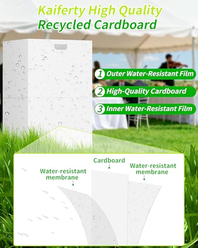 Kaiferty 13 Gallon Disposable Trash Cans for Parties, 4 Pack Extra Large Collapsible Pop Up Trash Can with Handles, Portable Cardboard Garbage Can & Recycling Bin for Party Kitchen Camping, White - size: 4 Pack - 13 Gallon