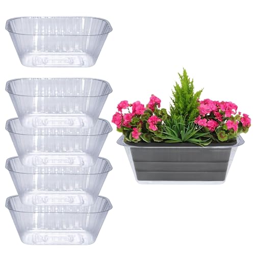 Curtis Wagner Plastics Oval Clear Heavy Gauge Vinyl Basket Liner (5-Pack) - Clear, Oval (Diameter: 6.5 x 4.25 Base, 9.25 x 6.8 x 3.5 Top, 3.5 Depth) Thin Plastic Plant Tray - color: Oval, size: Base 6.50" x 4.25"