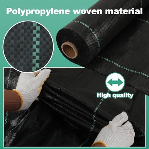 3ft*100ft Landscape Fabric,Weed Barrier Fabric,3.2oz Heavy Duty Weed Blocker Fabric,Weed Contorl for Underlayment,Gardening Weed Mat-Durable,Easy Installation - size: 3ft*50ft 2Pack