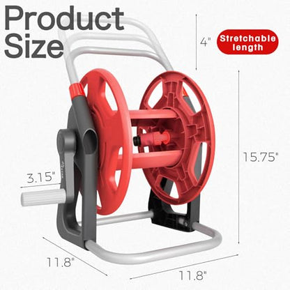 Garden Water Hose Reel,Holds 50-60 Ft of 5/8" Hose - color: Red