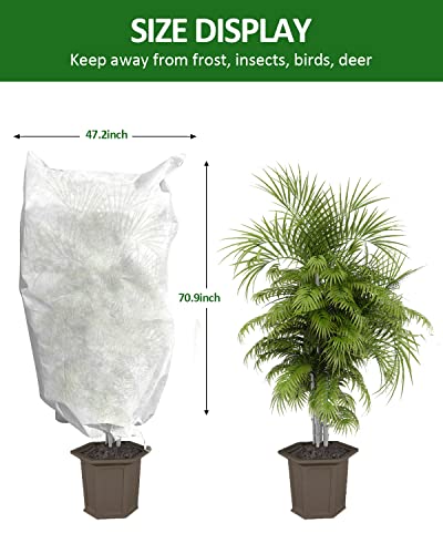 EAONE Plant Covers Freeze Protection 47x71”, Set of 4 Winter Frosts Cloth for Outdoor Plants, Reusable Frost Blankets Tree Wrap Protector for Shrub Cold Weather Bird Insect Prevention, White - color: White, size: 47"W x 71"H (4 Pack)