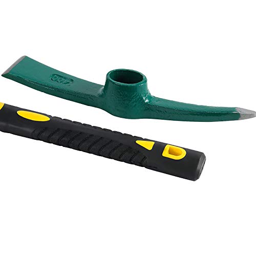 2 PCS Pick Mattock Hoe Heavy Duty, Gardening Hand Pick with 15 Inch Shock Absorption Rubber Handle and Forged Head, Pick Axe Hand Tool for Digging Weeding Prospecting Camping - size: 15 Inch Hand Pick 2PCS