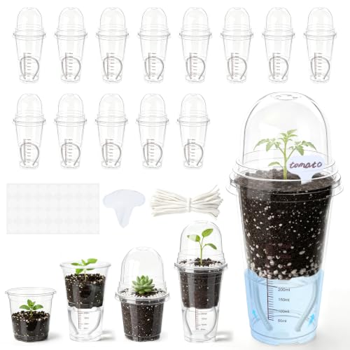 30 Pack 4" Self Watering Propagation Pots, Seed Starter Cups with Dome - size: 4 Inches