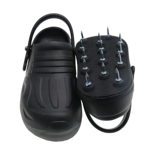 Lawn Aerator Shoes for Grass Lawn, Heavy Duty Spike Shoes with Adjustable Straps, Free-Installation Soil Yard Aerator Tool for Garden Patio Grass -Large - size: Large