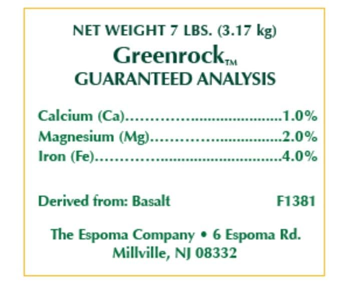 Espoma Organic Greenrock All-Natural Mineral Supplement and Fertilizer for Organic Gardening. for Flowers, Vegetables 7 LBS with My Garden Pool PH Soil Test Strips 20 ct, and Gardening Claw Gloves