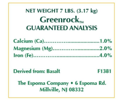 Espoma Organic Greenrock All-Natural Mineral Supplement and Fertilizer for Organic Gardening. for Flowers, Vegetables 7 LBS with My Garden Pool PH Soil Test Strips 20 ct, and Gardening Claw Gloves