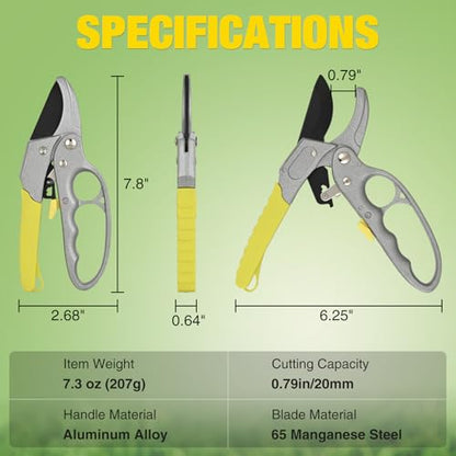 Yesker Pruning Shears Garden Shears 7.8" Professional Garden Scissors Sharp 65 Manganese Steel Blade Heavy Duty Clippers Hand Pruners for Cutting Fresh Flowers Branch Plant Trimming Gardening Tools - size: 1PCS 7.8" Yellow