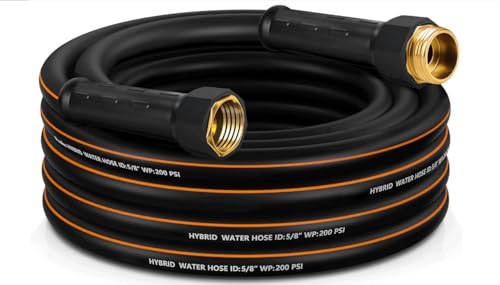 Heavy Duty Hybrid Rubber Garden Hose 20FT, 5/8" Water Hose - size: 20 FT