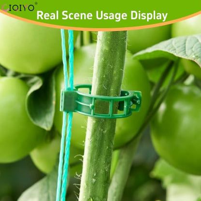 100 Pcs Plant Support Clips,Plastic Clips for Securing Plants - color: Green