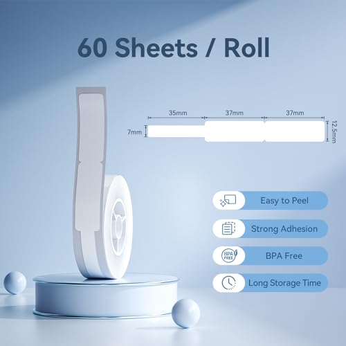 NIIMBOT Thermal Transfer Cable Label 0.49" x 4.29", for N1(B18) Label Maker - color: 0.49''×4.29''-white Cable