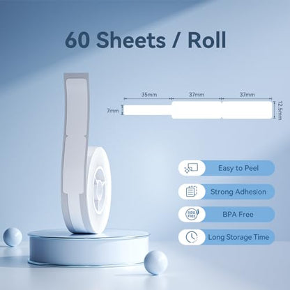 NIIMBOT Thermal Transfer Cable Label 0.49" x 4.29", for N1(B18) Label Maker - color: 0.49''×4.29''-white Cable