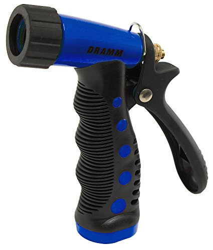 Dramm ColorStorm Premium Pistol Spray Nozzle – Heavy-Duty Adjustable Garden Hose Sprayer with Ergonomic Grip & Variable Water Patterns for Garden, Car, Deck, and Outdoor Cleaning – Blue - color: Blue, size: Pistol