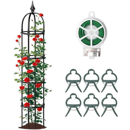 1 Pcs 6.7FT Garden Obelisk Trellis Climbing Plant Support - size: 6.7FT(1Pcs)
