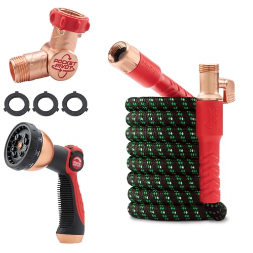 Pocket Hose Ballistic Double UV 25 FT Expandable Garden Hose, Pocket Pivot - size: 25 FT