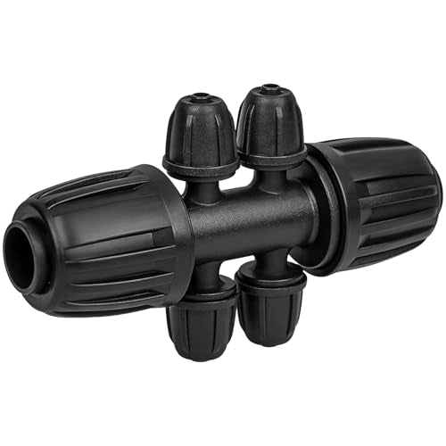 13 Pack 1/2 Inch to 1/4 Inch Drip Irrigation Fittings, 1/2" (1/2" ID x 0.65" OD) to 1/4" Drip Line Reducing Tee 1/2" x 1/4" 6 Way Splitter Connectors for Garden Irrigation System - size: 1/2" x 1/4" 6 Way Splitter