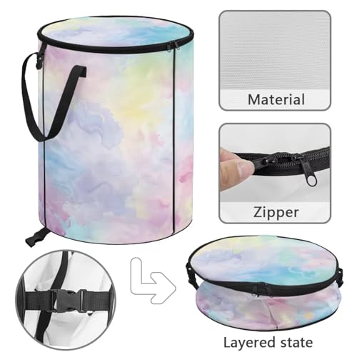 BIGCARJOB Dazzle Print Trash Can Lightweight Folding Big Trash Can with Lid Storage Bag Portable Pop Up Trash Cans for Parties, 22.83x17.71 in - color: Dazzle Print