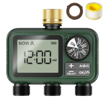 Water Timer for Outdoor Garden Hose, Sprinkler Timer for Garden - style: 3 Zones Brass Inlet