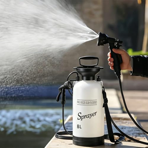 5L Hand Press Portable Shower, 10 Spray Modes with Removable Hose & Shower Head, No Electric Needed – Ideal for Camping Hiking Travel Beach Garden Pet Shower - color: Insulation sleeve 8L