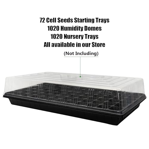 RooTrimmer 72 Cell Seed Trays, Thick Durable 72 Cell Plug Tray Seedling Plastic Nursery Tray for 1020 Flat Germination (10-Pack, 21"×11", 1.81" Height, Low) - color: Black-72c-l, size: 72C-10P