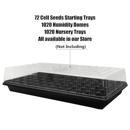 RooTrimmer 72 Cell Seed Trays, Thick Durable 72 Cell Plug Tray Seedling Plastic Nursery Tray for 1020 Flat Germination (10-Pack, 21"×11", 1.81" Height, Low) - color: Black-72c-l, size: 72C-10P