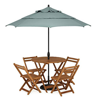 Furinno TIOMAN Outdoor Foldable Patio Table, Natural - size: Round Dining Folding Table